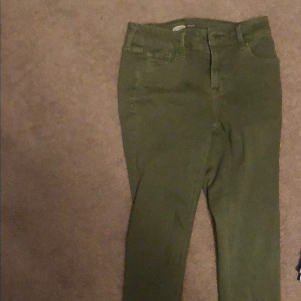 Olive green skinny jeans